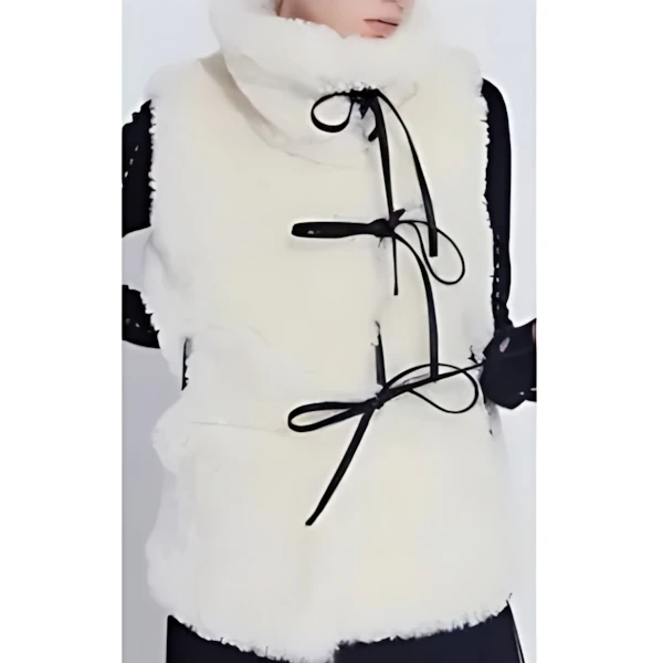 SORIN Synthetic Fur Lace-up Vest