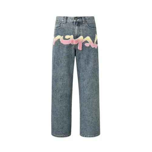 Birth Of Royal Child Graffiti Logo Diamond Denim