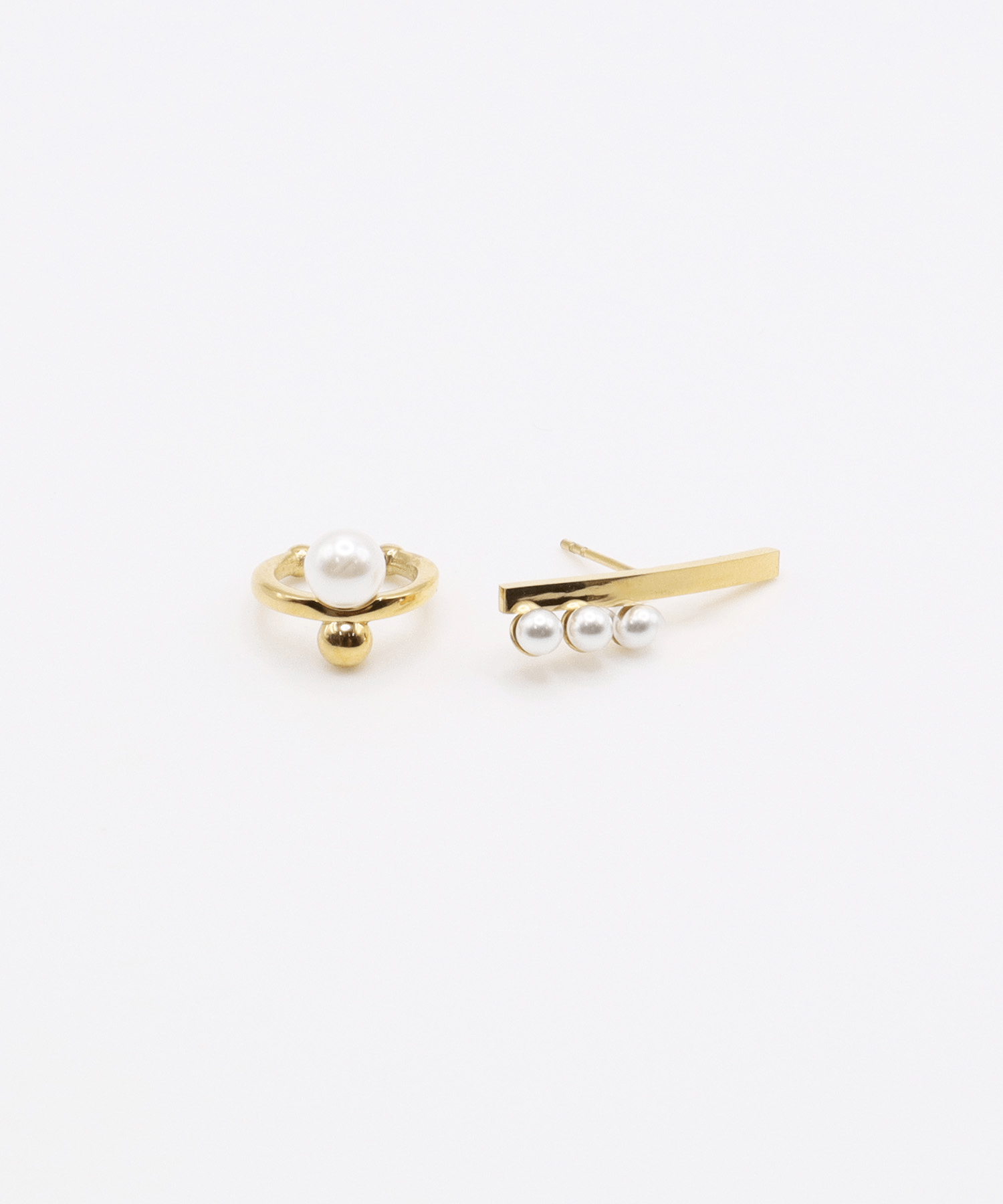 VATSURICA 〈AF066P2〉サージカルステンレス /  パールピアス イヤーカフ セット