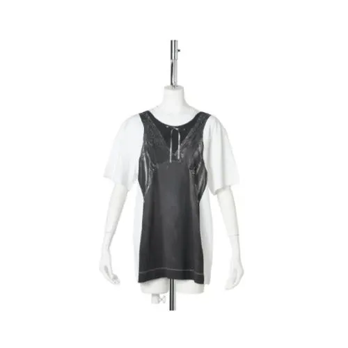 Simone Rocha PATCHWORK SATIN TROMPE L'OEIL PRINT T-SHIRT