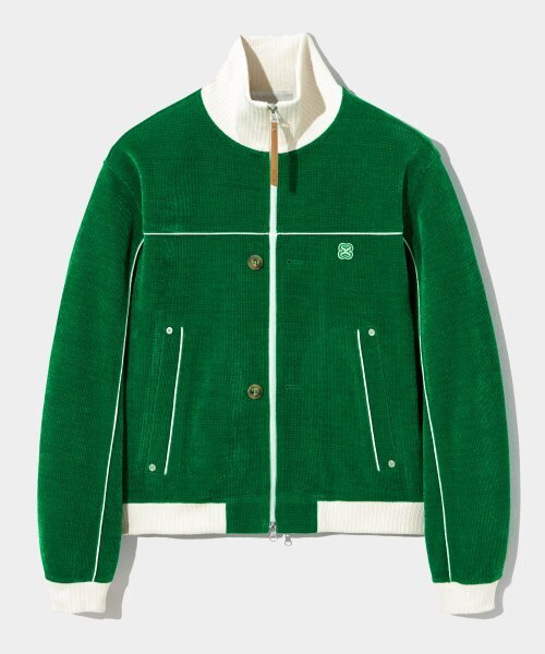 SATUR Hazen Velor Short Track Jacket Fun Green