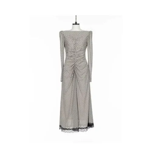 FETICO JERSEYCHECK GATHERED DRESS