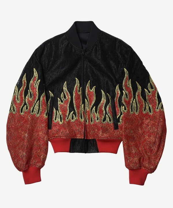 ANREALAGE PATCHWORK FIRE LACE BOMBER BLOUSON