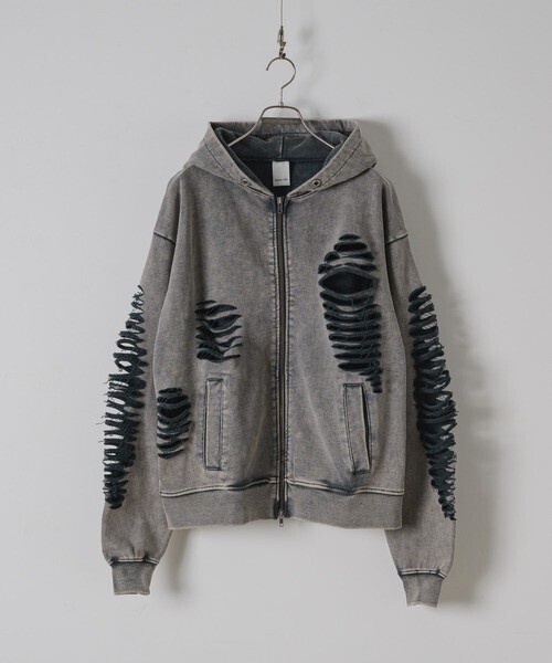 CASPER JOHN Crash zip parka/クラッシュジップパーカー