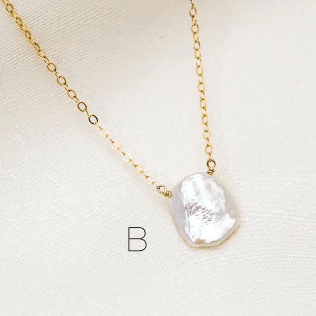 one sea 14k gold pearl necklace (N185)