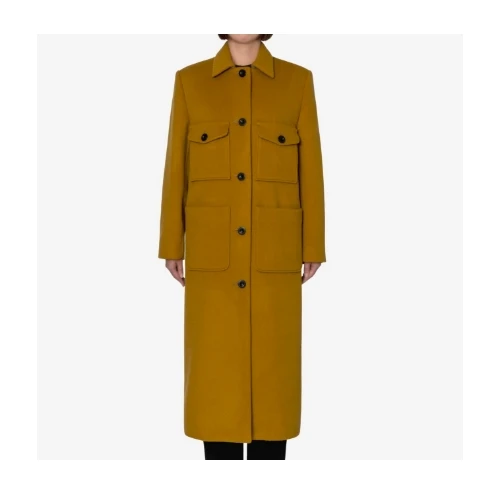 Greed International KIWI Wool Long Coat in Ocher