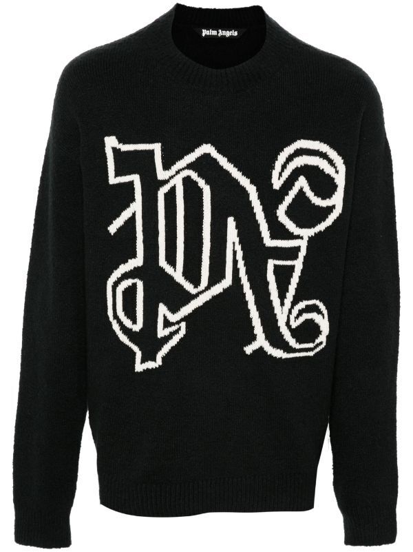 Palm Angels intarsia knit logo jumper