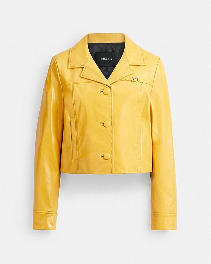 COACH Heritage Patent C leather Jacket
