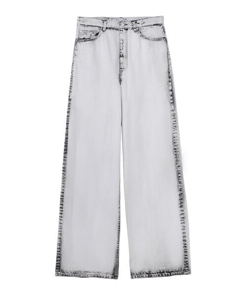 JOHN LAWRENCE SULLIVAN BLEACHED DENIM WIDE PANTS
