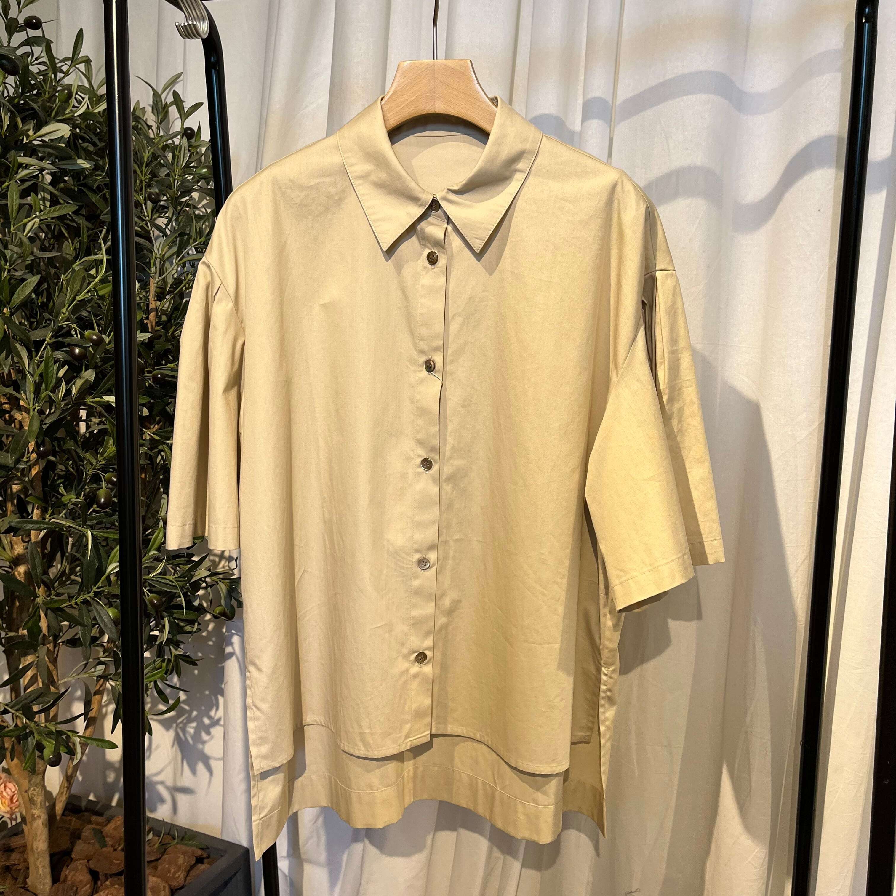 MYLANKA タックスリーブシャツブラウス