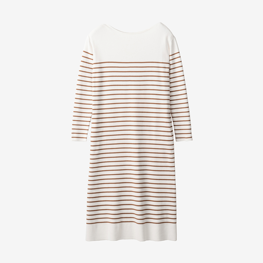 maison de Dolce. ニットワンピース【brown×border】ショート丈