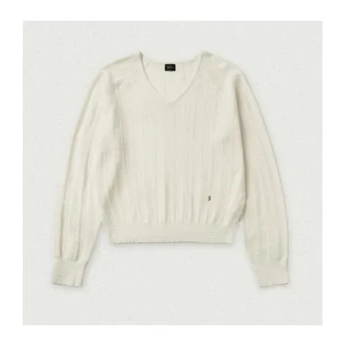 The Barnnet Veil Mohair Pointelle V-neck Knit