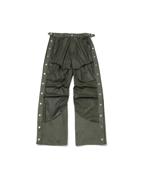 WESKEN Suede Stitch Side Button Pants