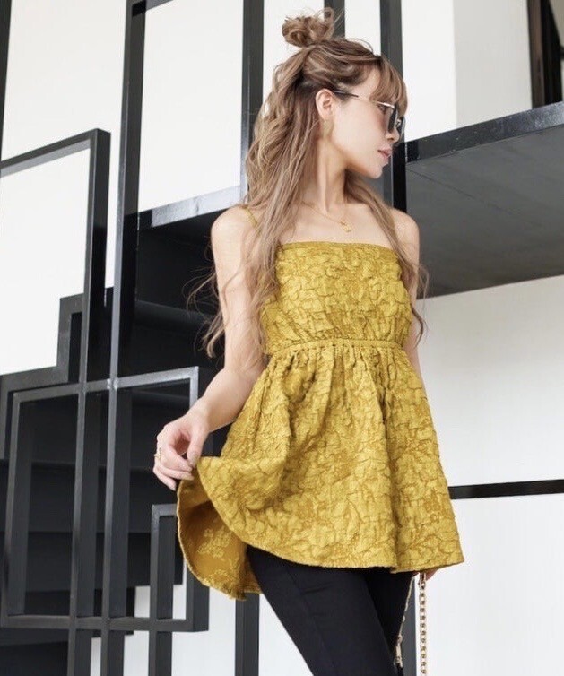 Glam Lips ジャガード ペプラム CAMISOLE