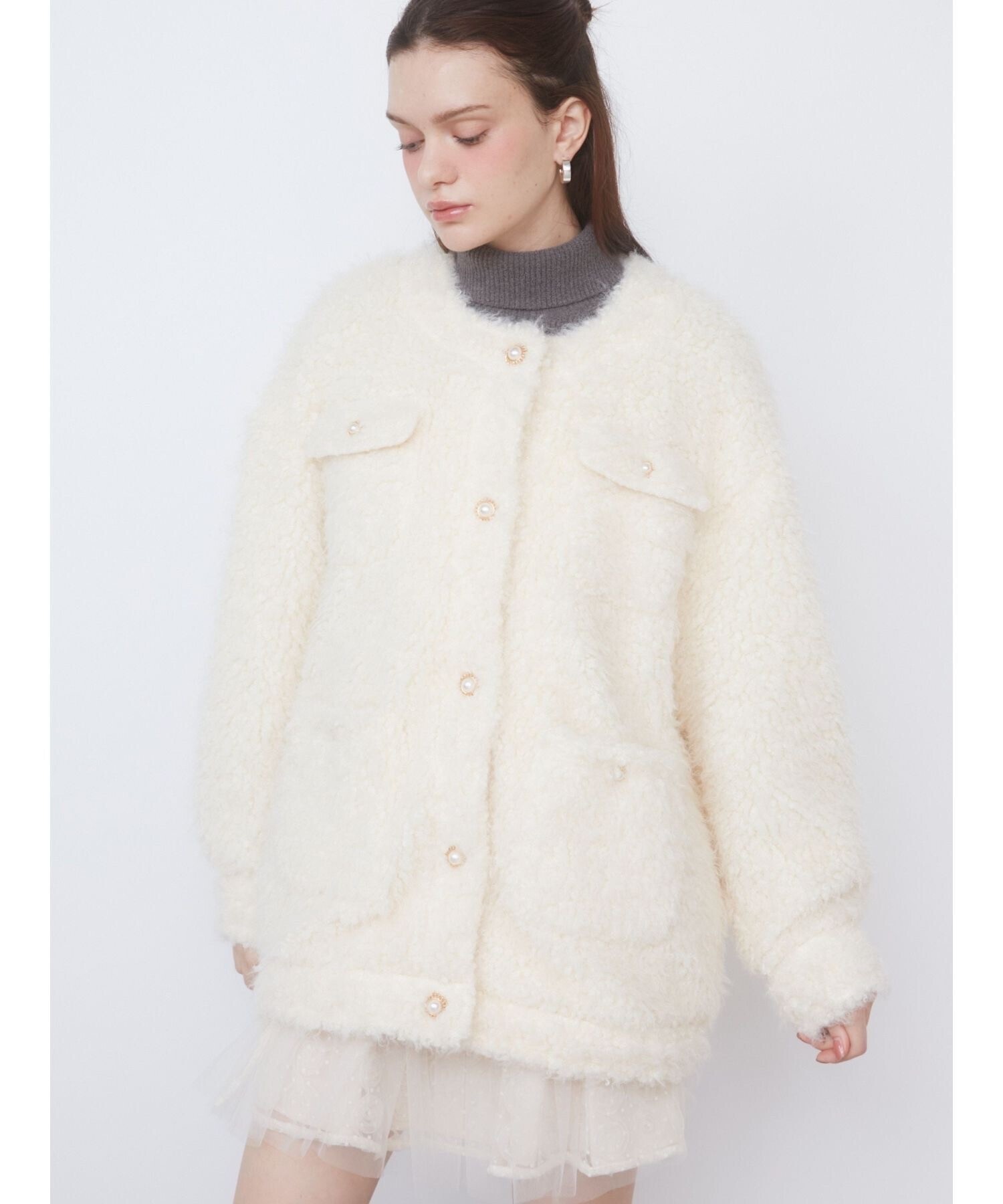 CALNAMUR CURLY FAKE FUR BLOUSON