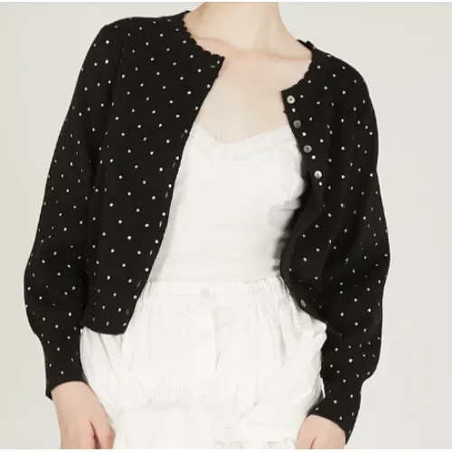 crinkle crinkle crinkle flower Jacquard dot cardigan