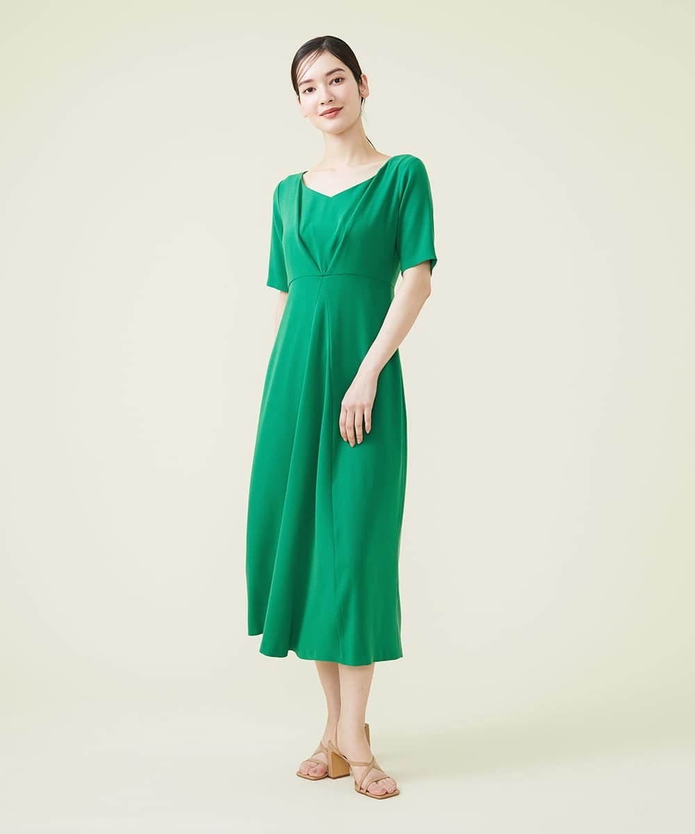 Sybilla 【SYBILLA DRESS】タックデザインフレアドレス