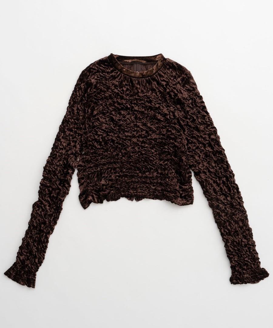 Maison Special Shirring Velor Back Zip T-shirt