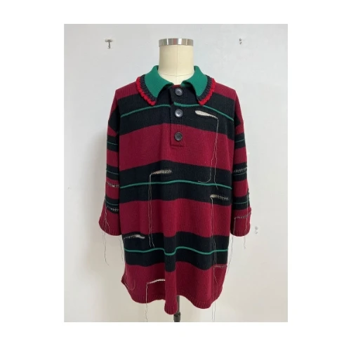KIDILL OVERSIZD BORDER POLO KNIT