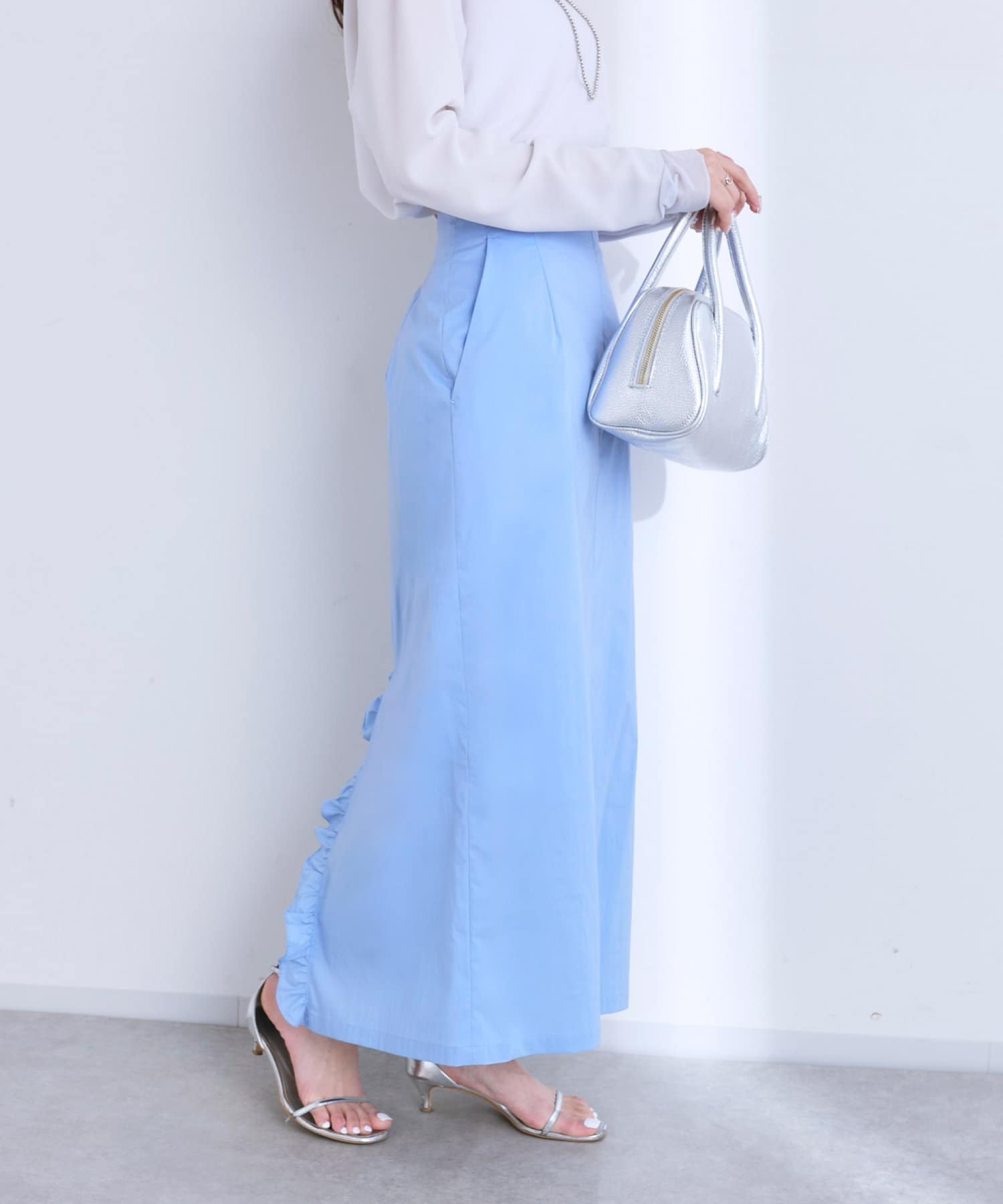La boutique BonBon コットンナイロンナローマキシスカート