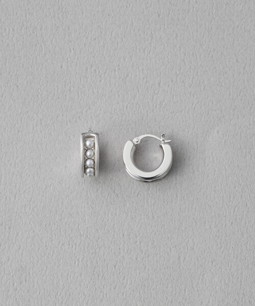 ete [ブラン] パール フープピアス