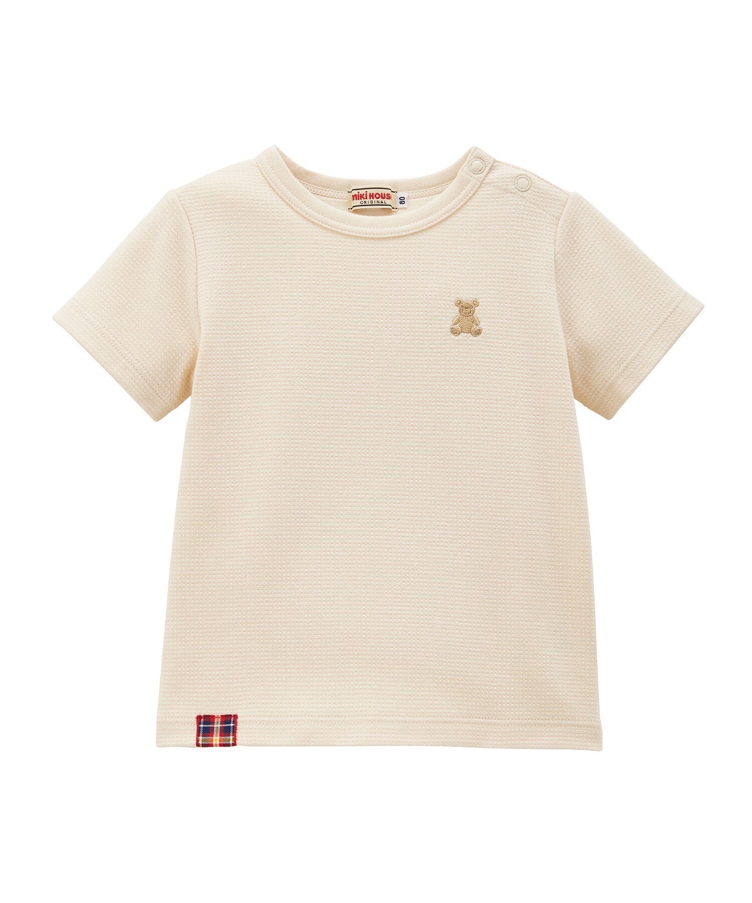MIKI HOUSE シルエットベアワッフル半袖Tシャツ