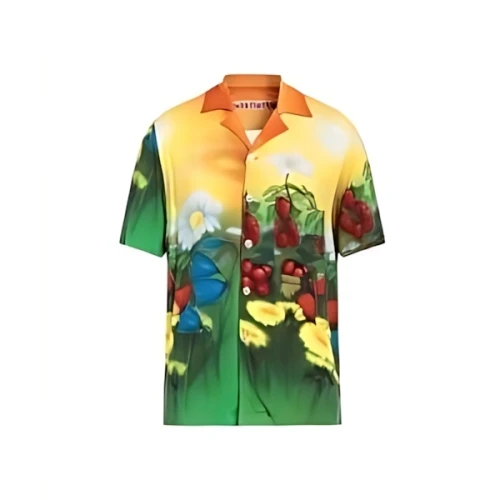 STOCKHOLM SURFBOARD CLUB Floral Airbrush Button-Up Shirt Multi