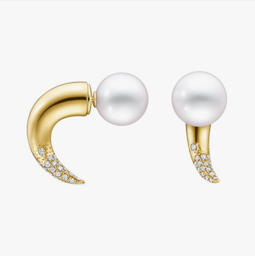 TASAKI デインジャー ホーン ダイヤモンド パヴェ イヤリング