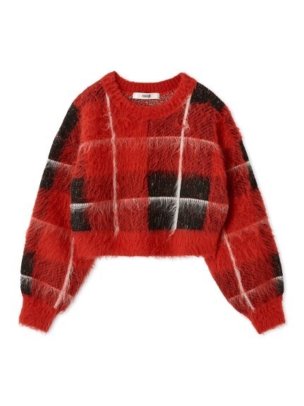 FURFUR チェックジャガードニットトップス