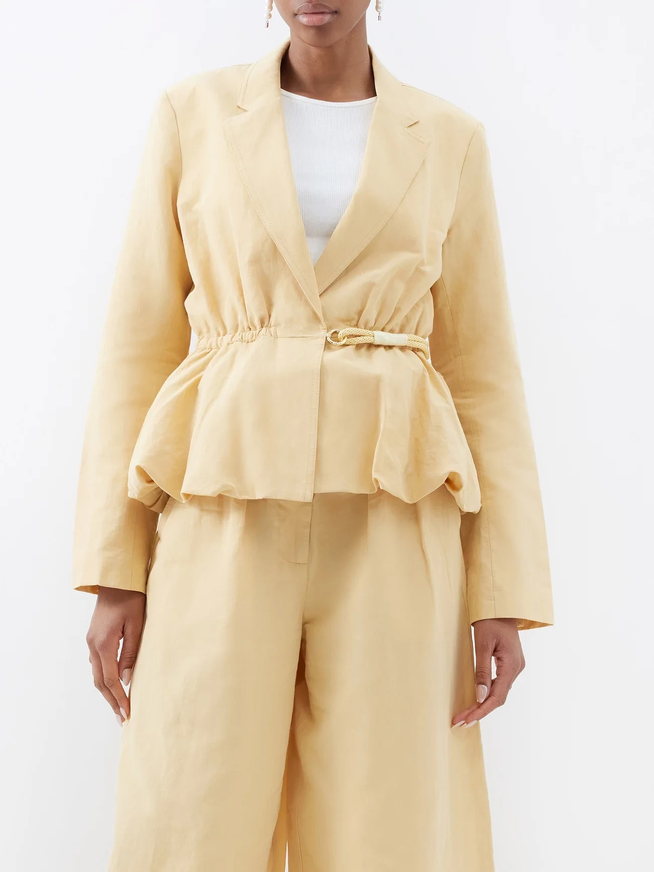 Ulla Johnson Talie peplum-waist cotton-blend blazer