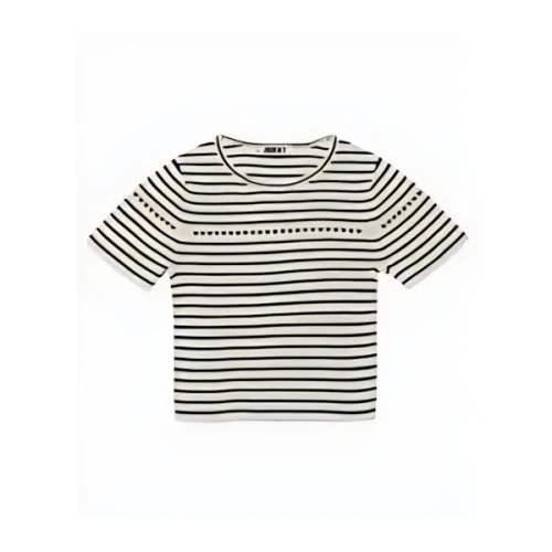 NKNIT paper mix pattern knit T-shirt mini