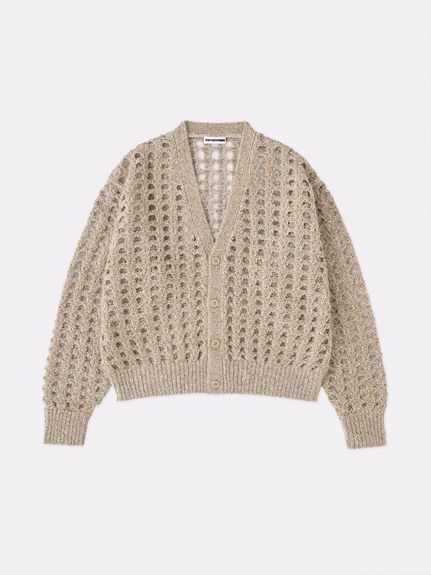 SOFTHYPHEN SPANGLE CROCHET KNIT CARDIGAN