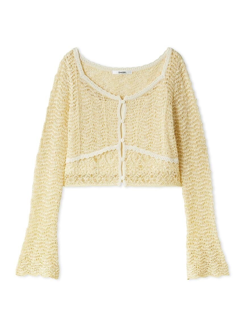 SNIDEL クロシェニットトップス