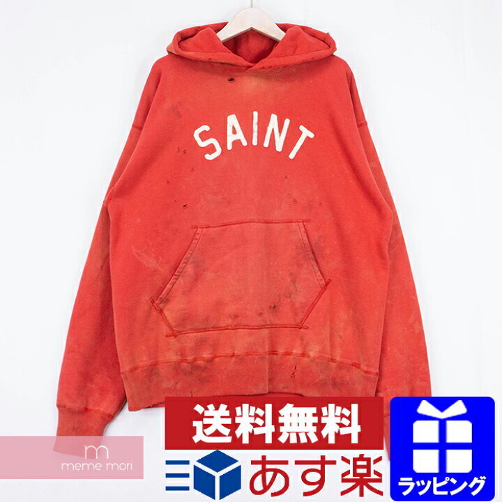 SAINT MICHAEL ロゴパッチプルオーバー パーカー
