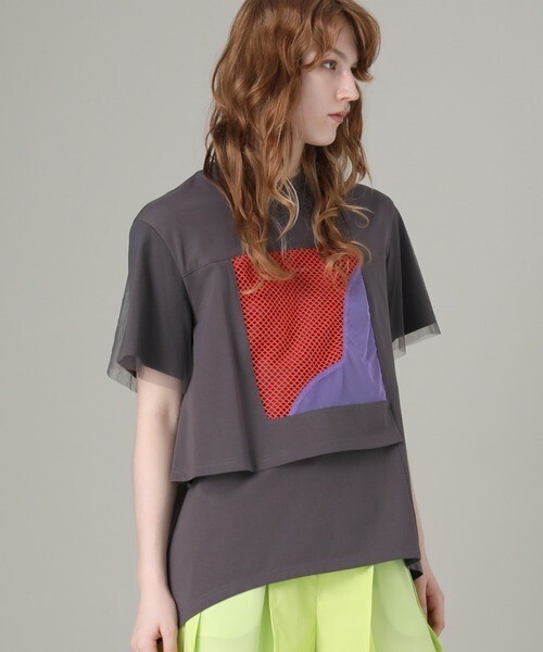 AULA AILA メッシュコンビネーションTシャツ