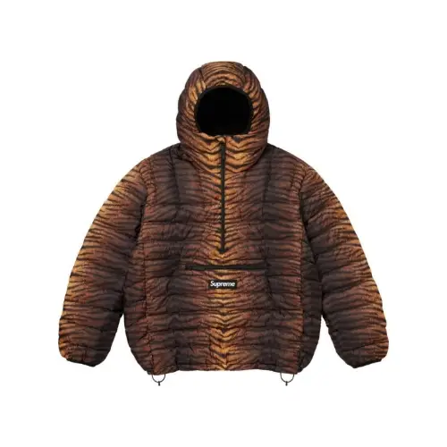 Supreme Micro Down Half Zip Hooded Pullover Tiger