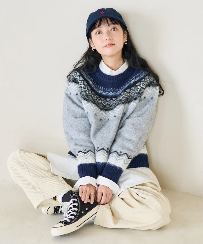 FREAK'S STORE シャギー ノルディックニット