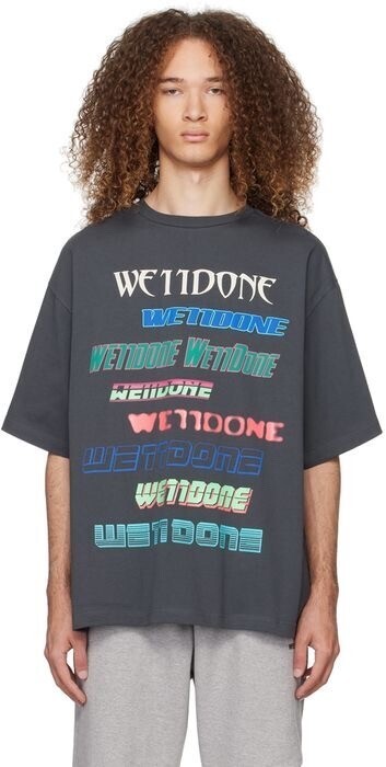 We11Done グレー プリントTシャツ