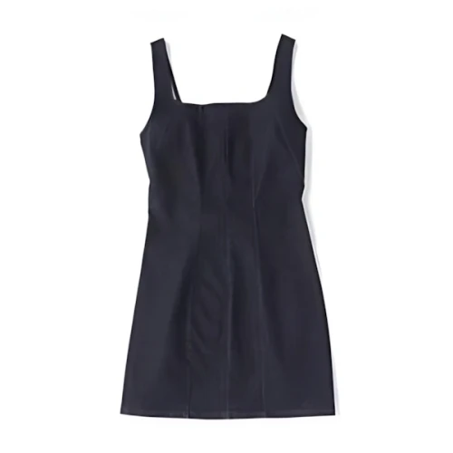 Calvin Klein スリーブレススカルプチャーインディゴデニムワンピース