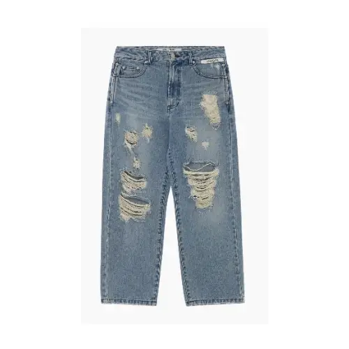 Kimhekim Chain Embellishment Destroyed Jeans