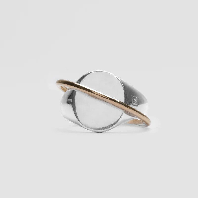 MAYU Double ring signet / k10
