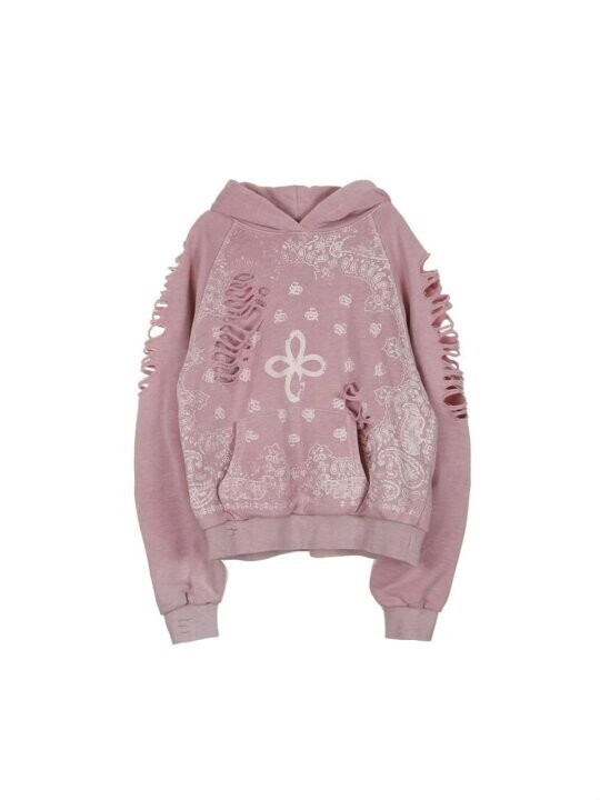 SURGERY paisley destroyed hoodie