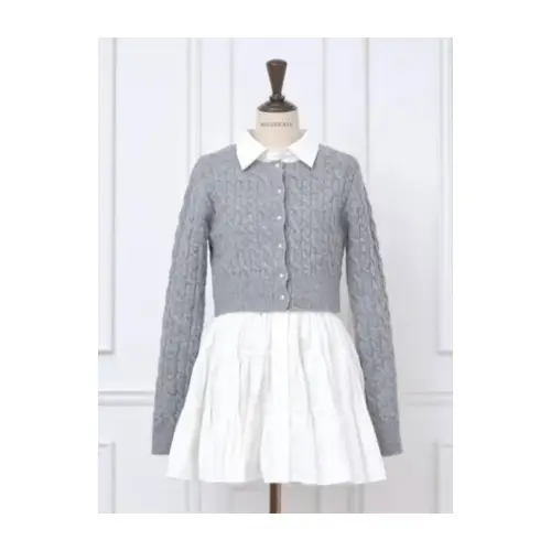 MISTREASS Layered Cable Knit Dress Set