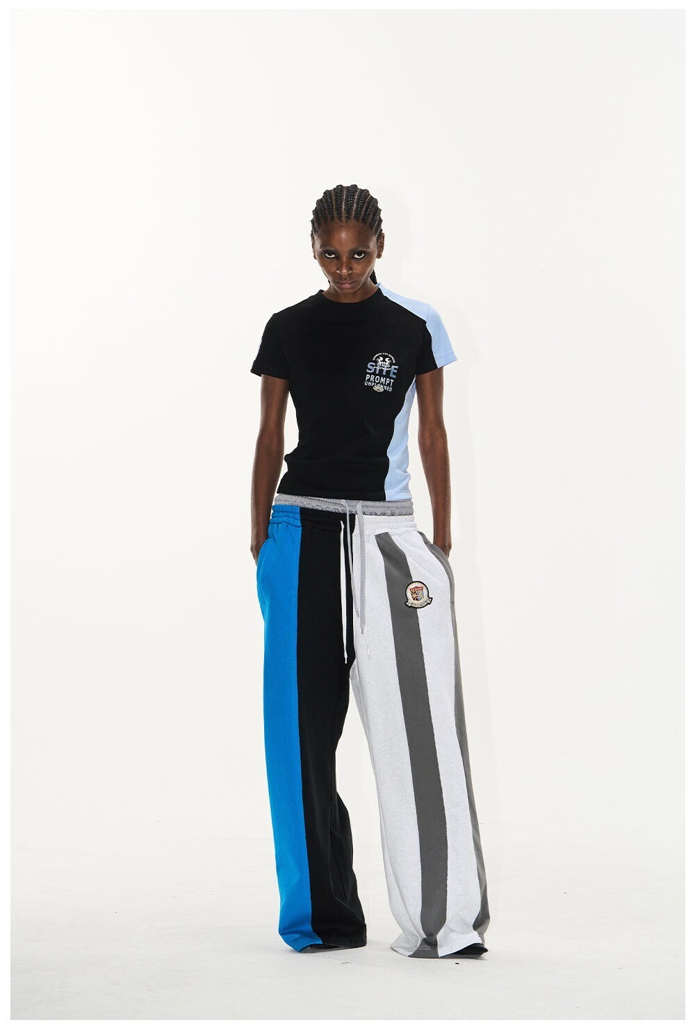 BLINDNOPLAN Double Waist Contrast Embroidered Sweatpants