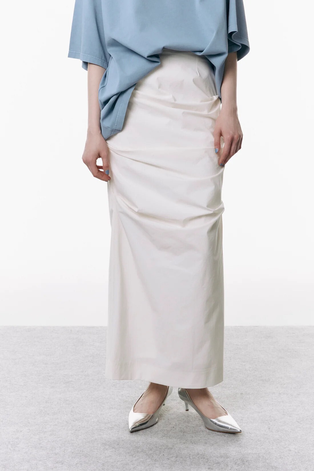 JOSE MOON IRREGULAR TUCK TIGHT SKIRT