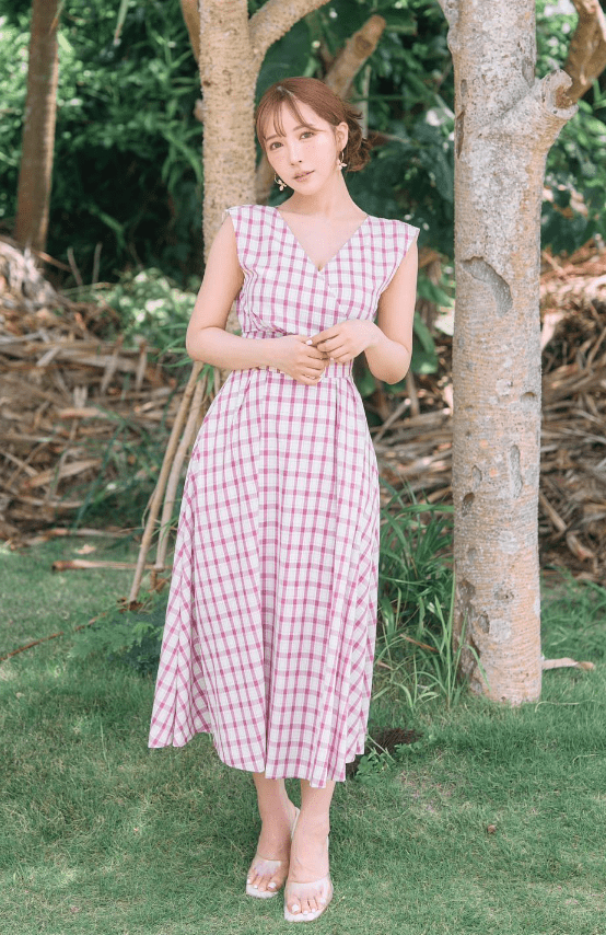MISTREASS Sleeveless Plaid F&F Dress
