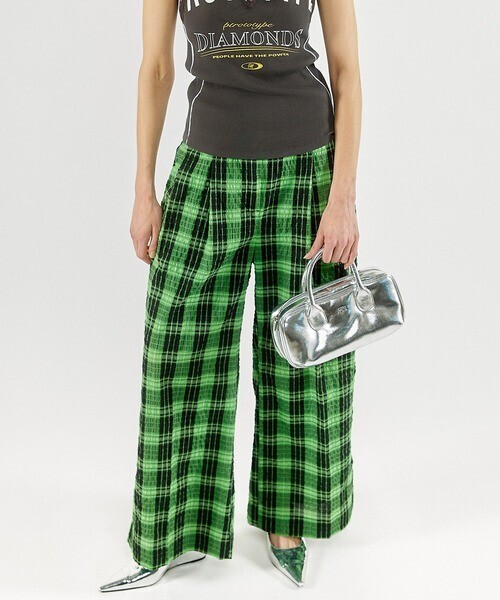 MAISON SPECIAL Checked Tack Easy Pants