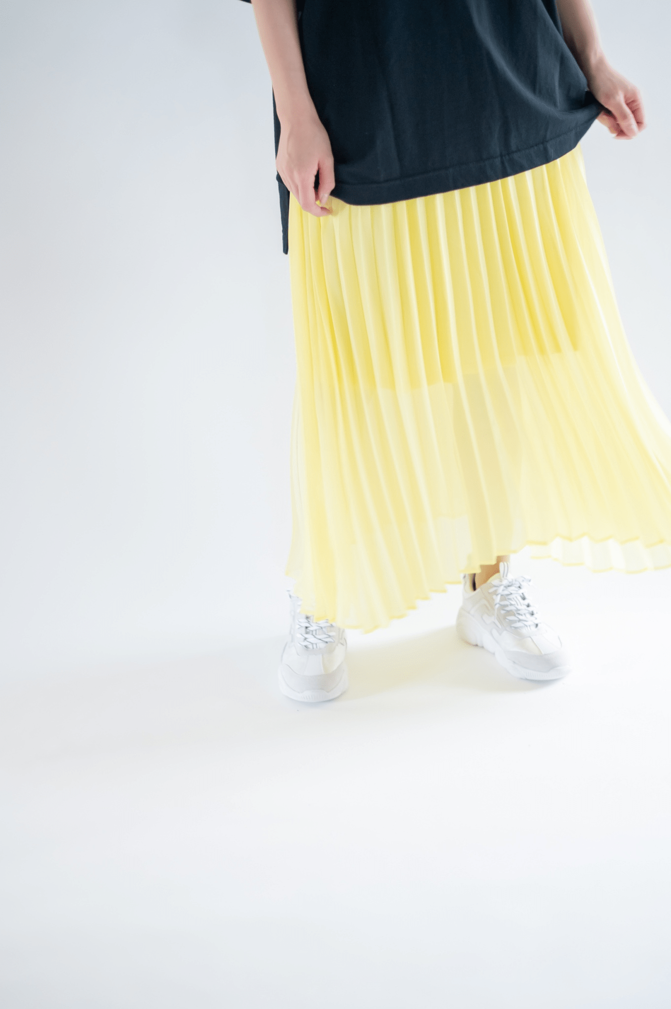 mite Shiny pleats sk