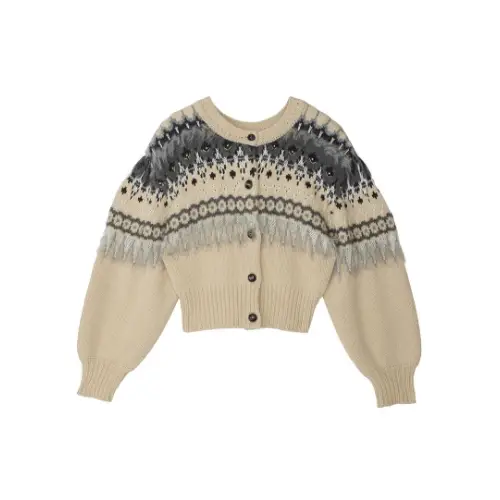 Ameri VINTAGE UND 2WAY LADY NORDIC KNIT CARDIGAN