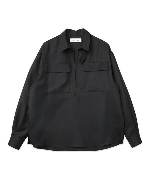 CULLNI Dry Gabardine Skipper Collar Long Sleeve Shirt